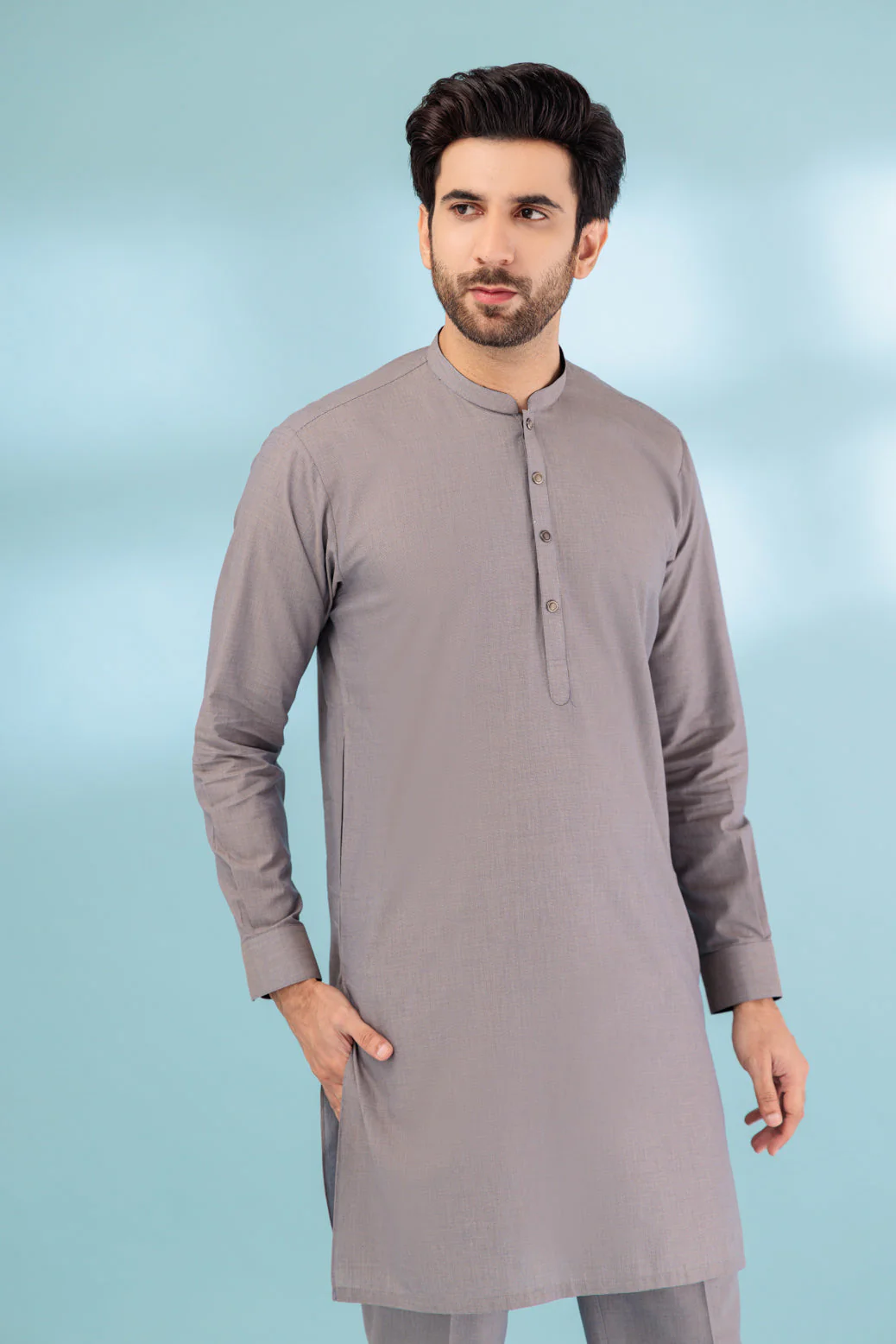 IRON-ORE-YARN DYED-KURTA PAJAMA TROUSER - (KSB23-014) - Image 2
