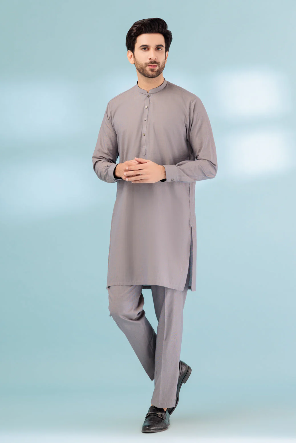 IRON-ORE-YARN DYED-KURTA PAJAMA TROUSER - (KSB23-014) - Image 3