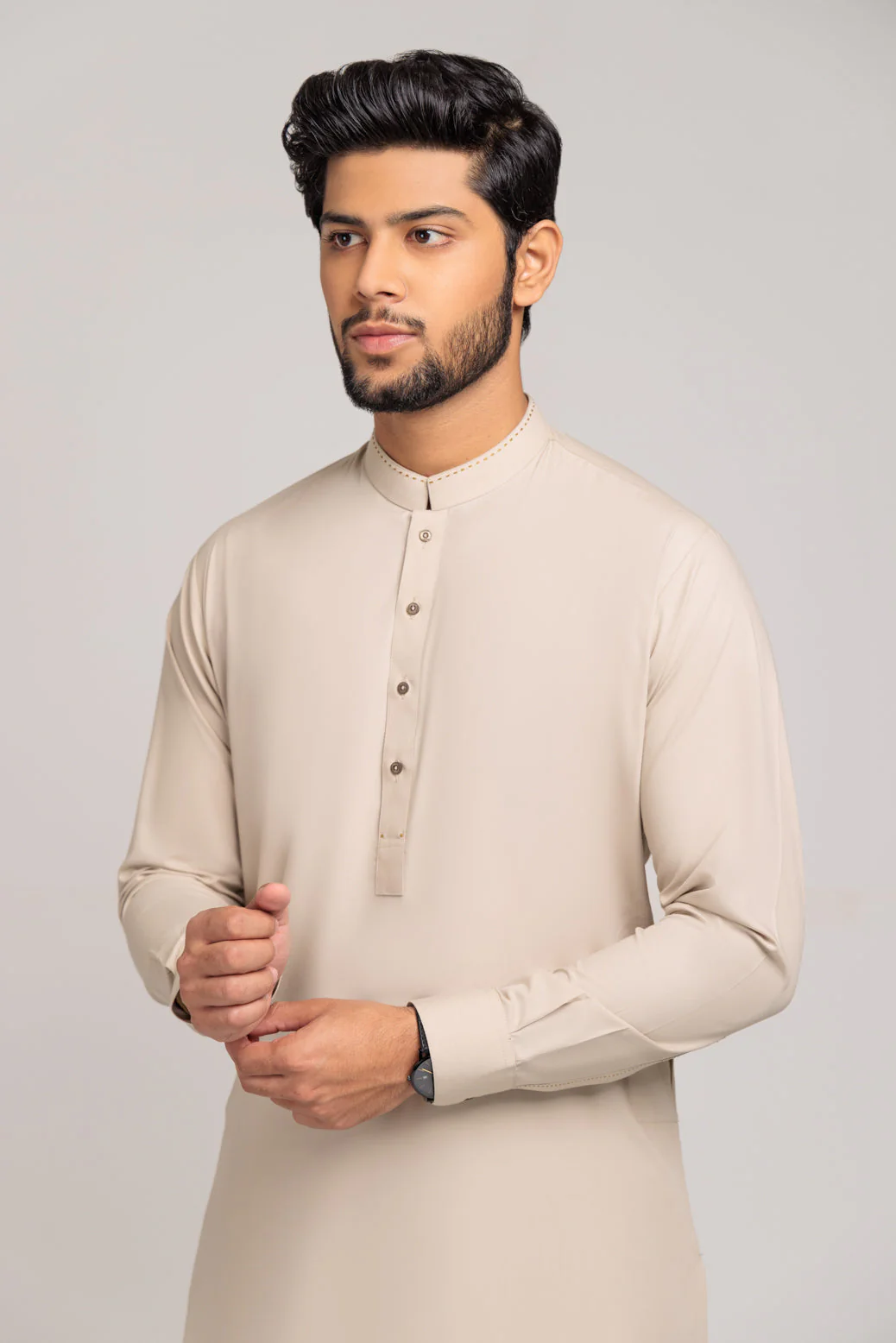 IVORY-BLENDED-KURTA PAJAMA TROUSER (KSS23-012) - Image 2