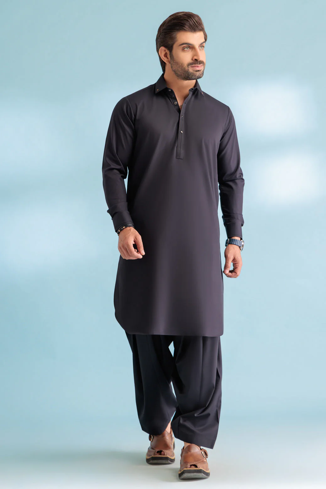 J-BLACK-BLENDED-SHALWAR SUIT - (GSSW23-091)