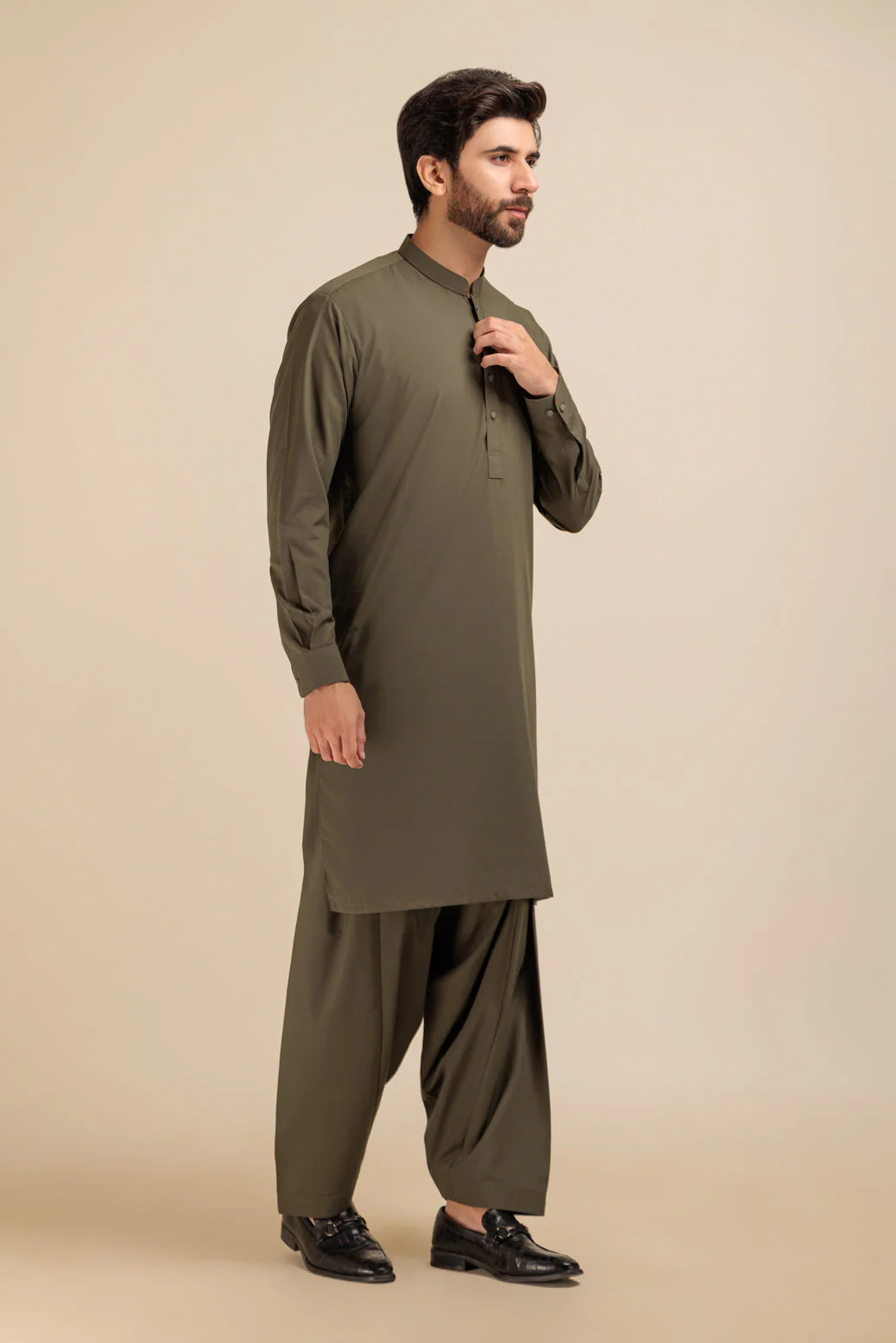 K-GREEN-BLENDED-SHALWAR SUIT - (GSBB23-012) - Image 3