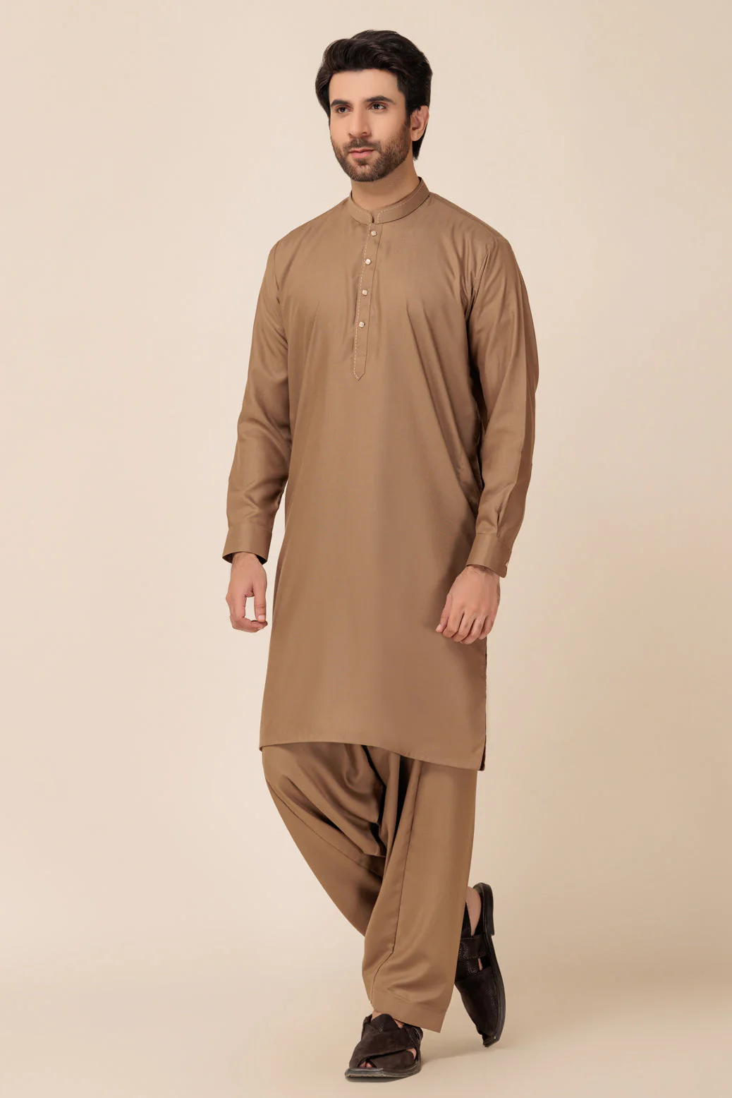 KHAKI-BLENDED-SHALWAR SUIT - (GSBW23-016) - Image 3