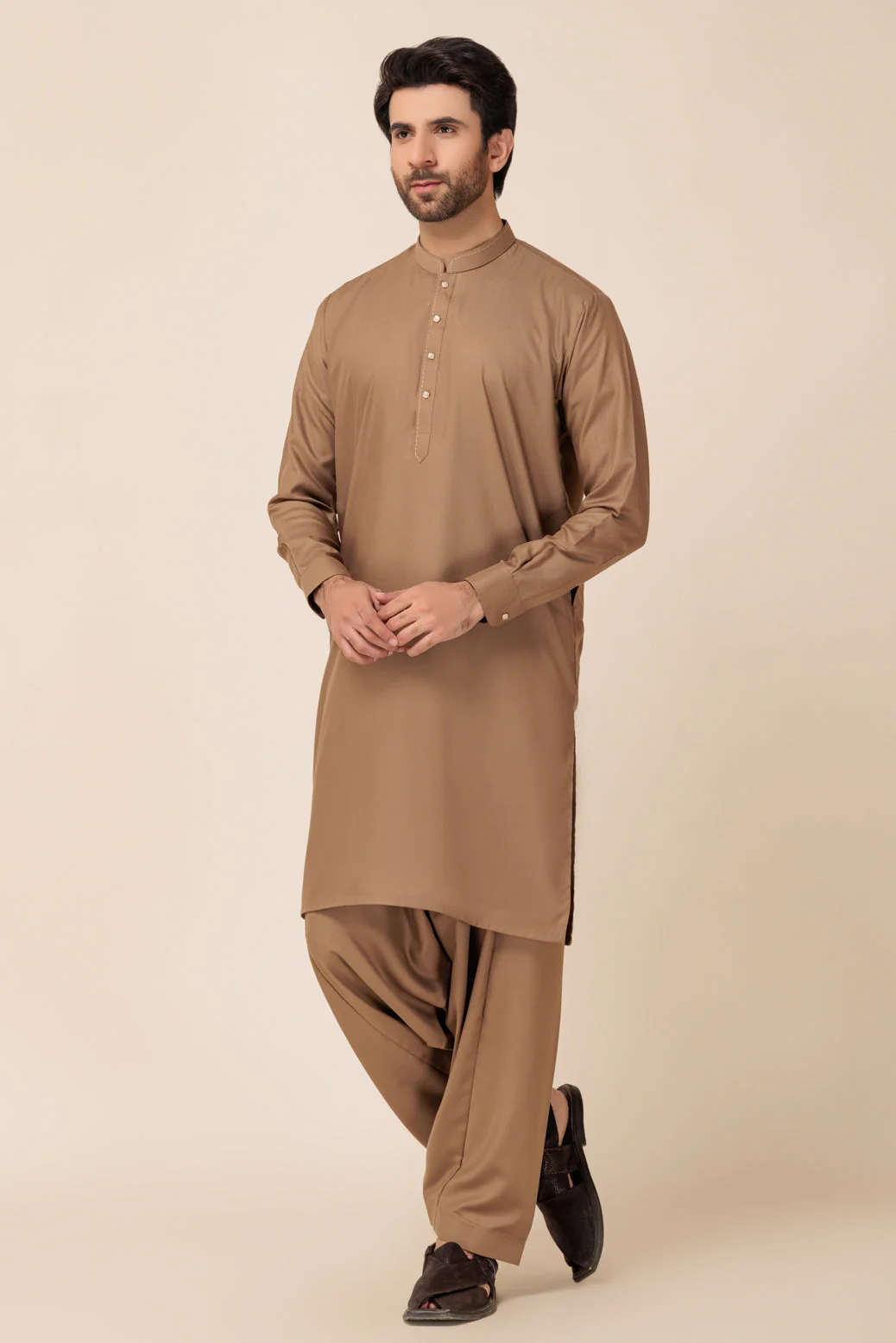 KHAKI-BLENDED-SHALWAR SUIT - (GSBW23-016) - Image 4