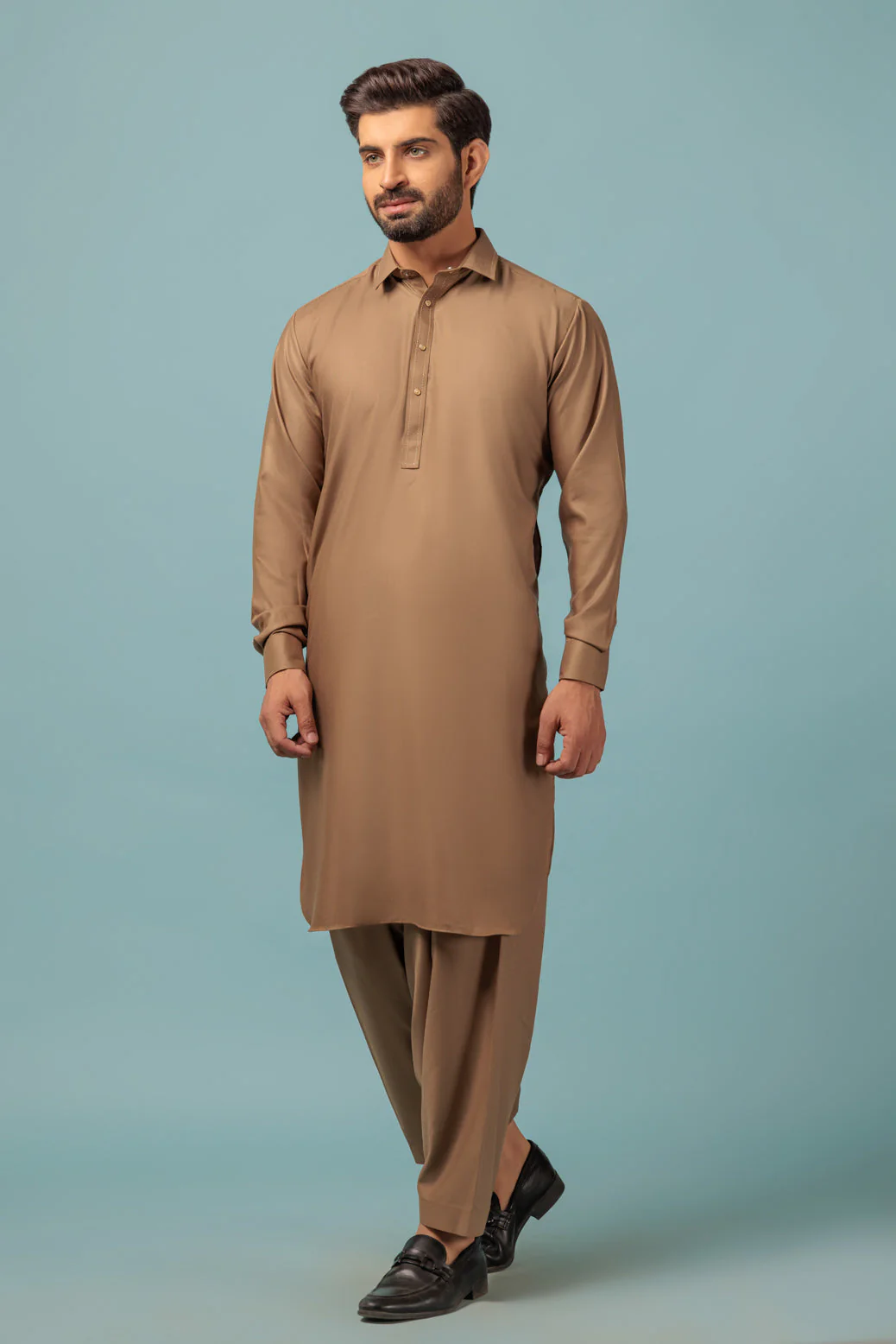 KHAKI-BLENDED-SHALWAR SUIT - (GSSW23-039) - Image 2