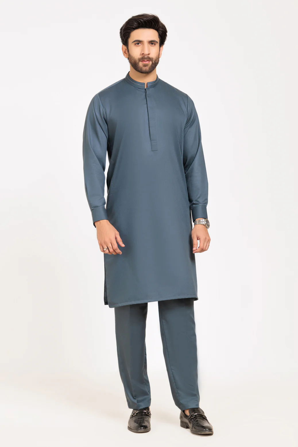 S-GREEN-BLENDED-KURTA SHALWAR - (KSRW24-036)