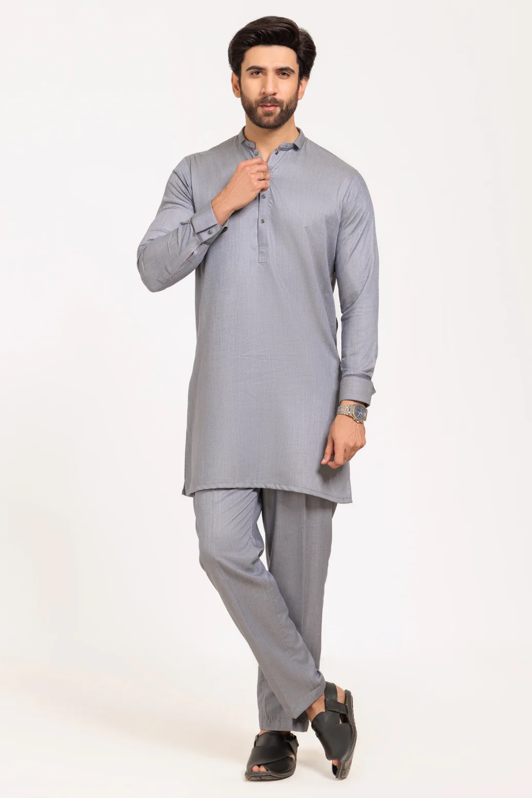 L-GREY-BLENDED-KURTA TROUSER - (KSW24-031) - Image 3
