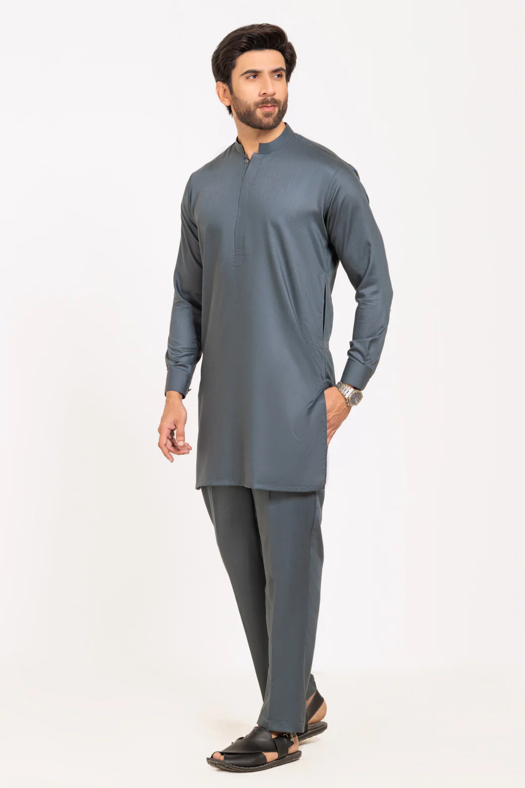 S-GREEN-BLENDED-KURTA TROUSER - (KSW24-032) - Image 4