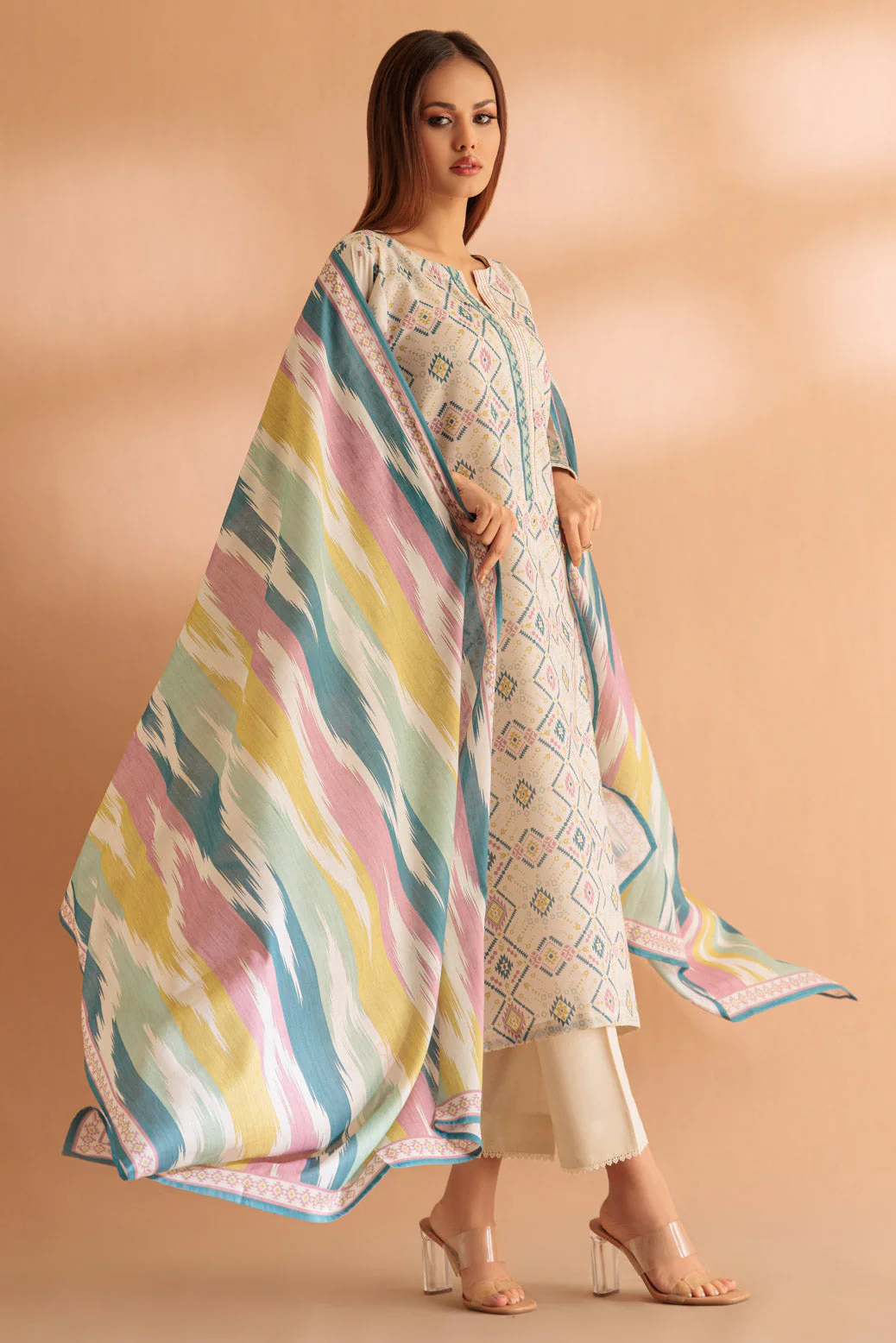 L-BEIGE-LAWN-3 PIECE (SS2243P46) - Image 2