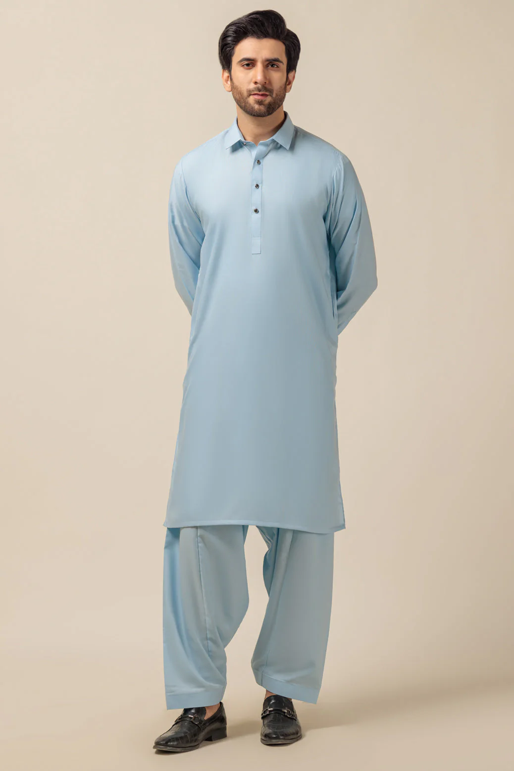 L-BLUE-BLENDED-KURTA SHALWAR - (KSRW23-017) - Image 4