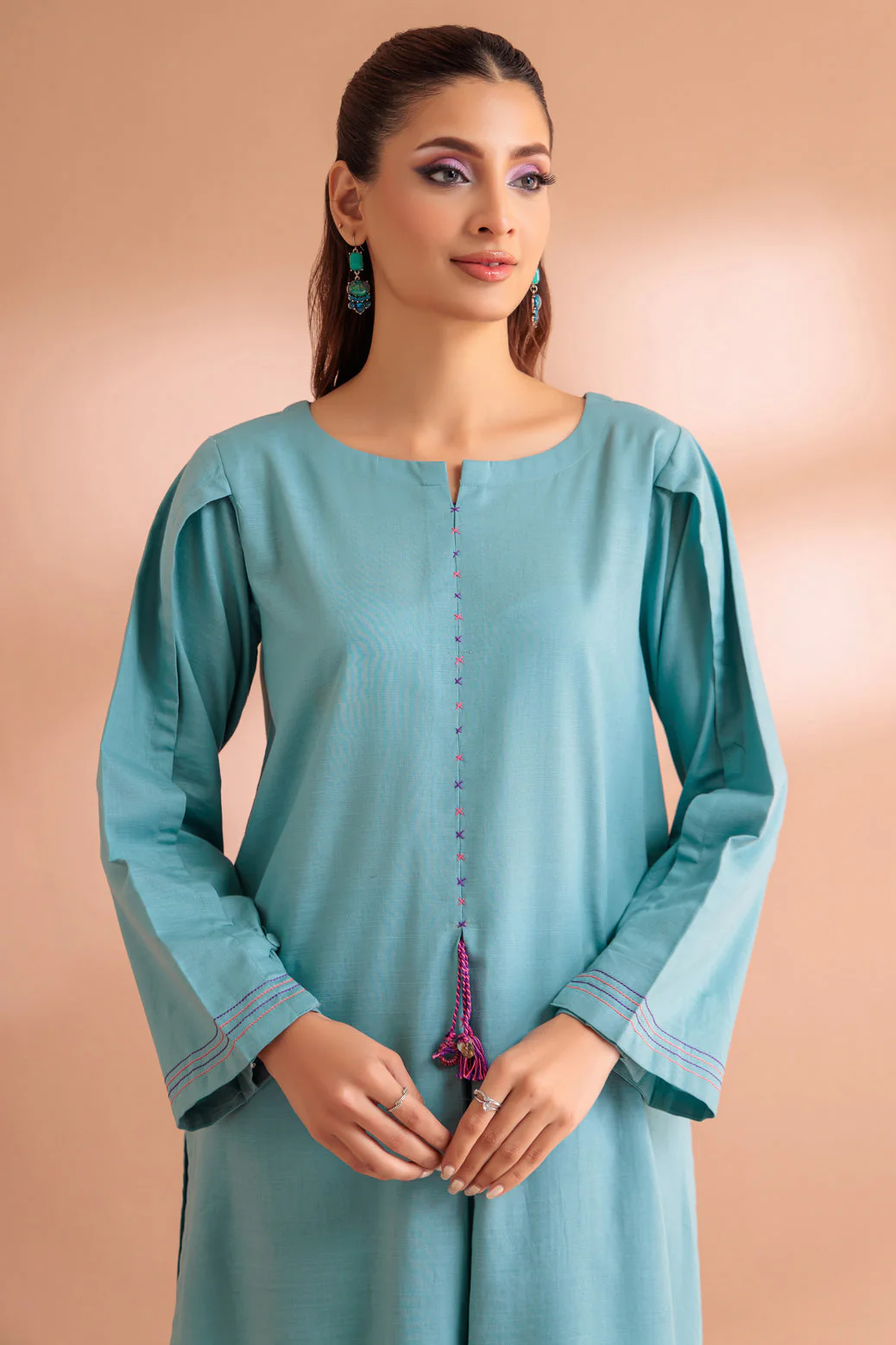 L-BLUE-KHADDAR-2 PIECE (WS1232P10) - Image 2