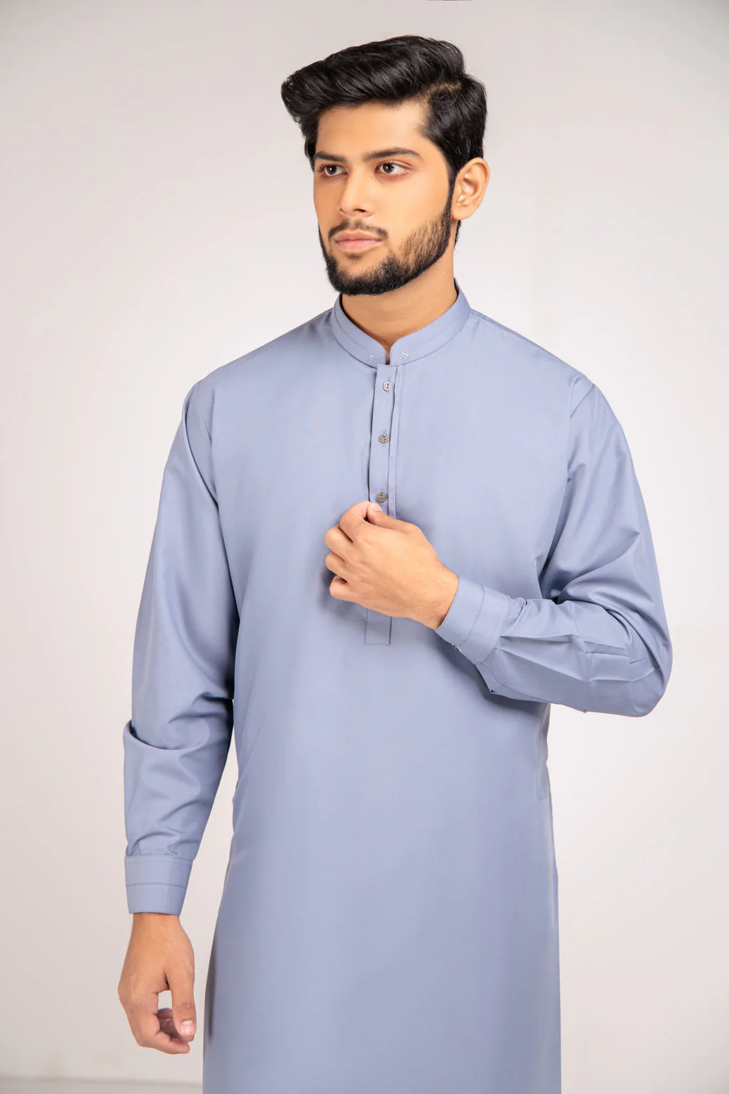 L-GRAY-BLENDED-KURTA SHALWAR (KSRS23-005) - Image 2