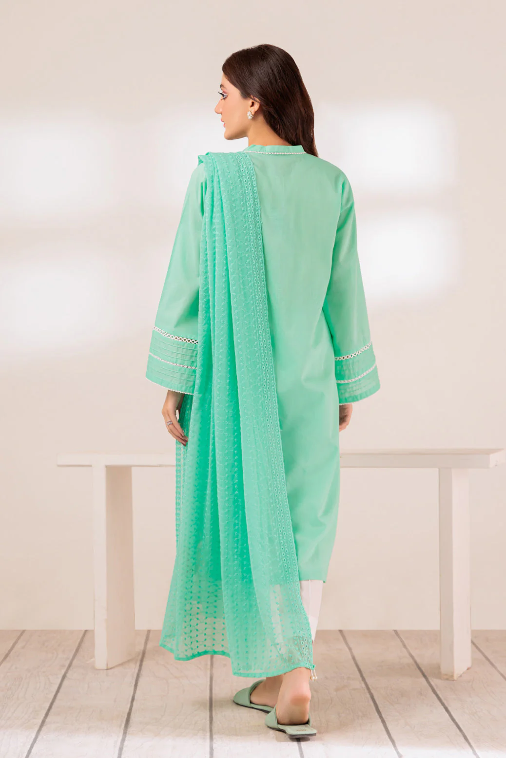 L-GREEN-CAMBRIC-2 PIECE (SRS232P39) - Image 4