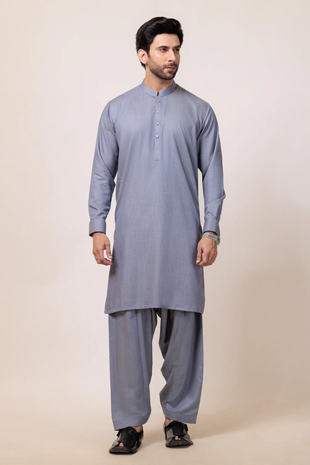 L-GREY-BLENDED-SHALWAR SUIT  - (GSBW24-004) - Image 2