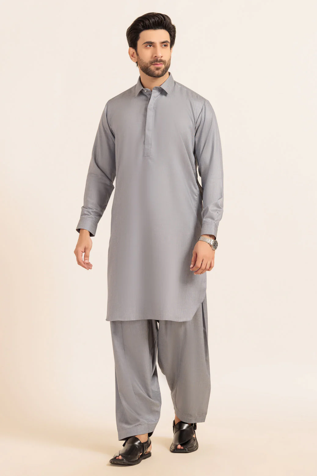 L-GREY-BLENDED-SHALWAR SUIT - (GSSW24-013) - Image 4