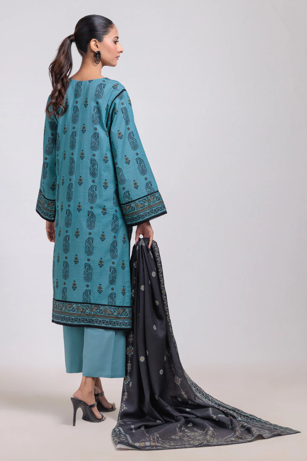 M-GREEN-KHADDAR-3 PIECE (WS2243P42) - Image 2