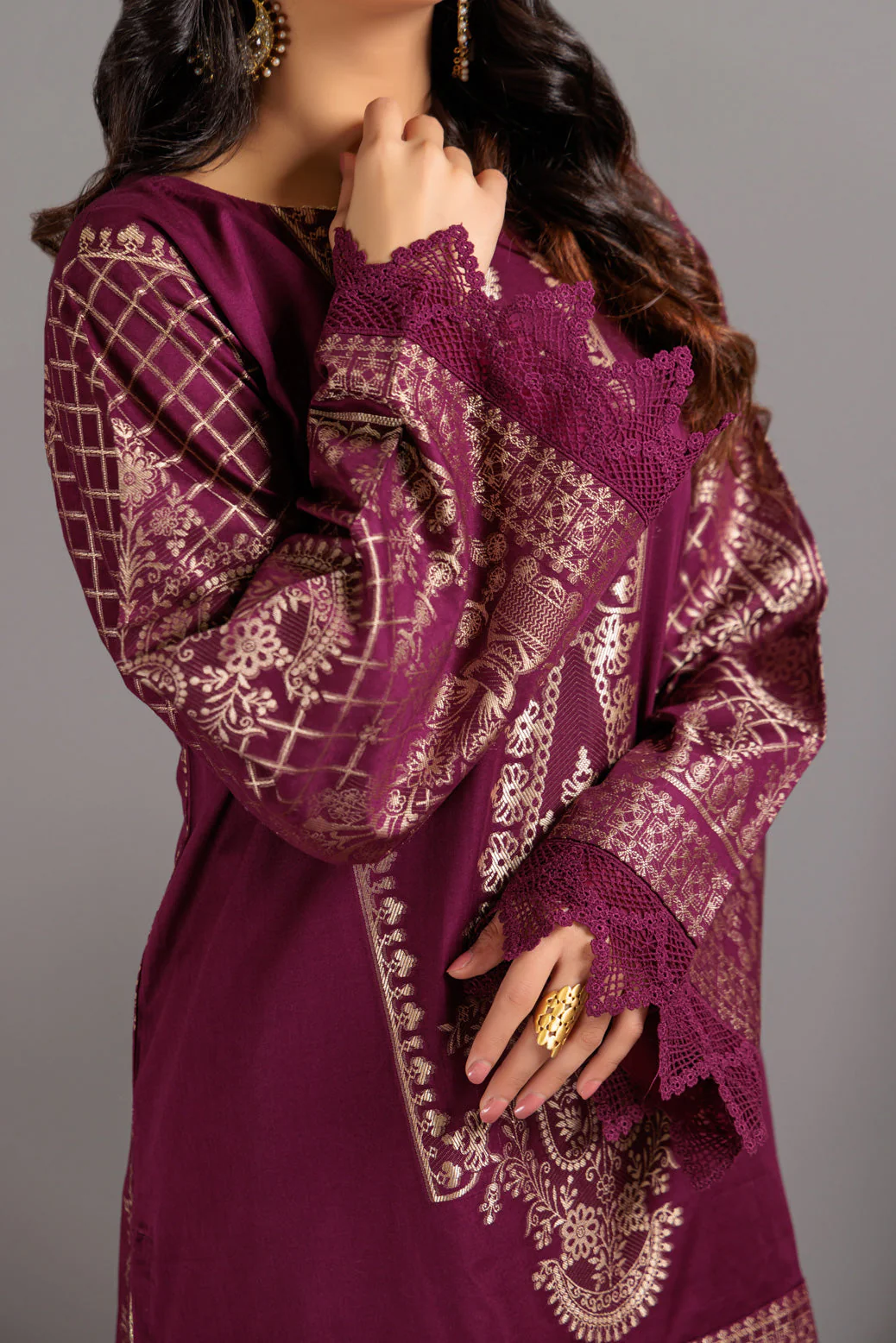M-PURPLE-JACQUARD-3 PIECE (JHS233P02) - Image 3