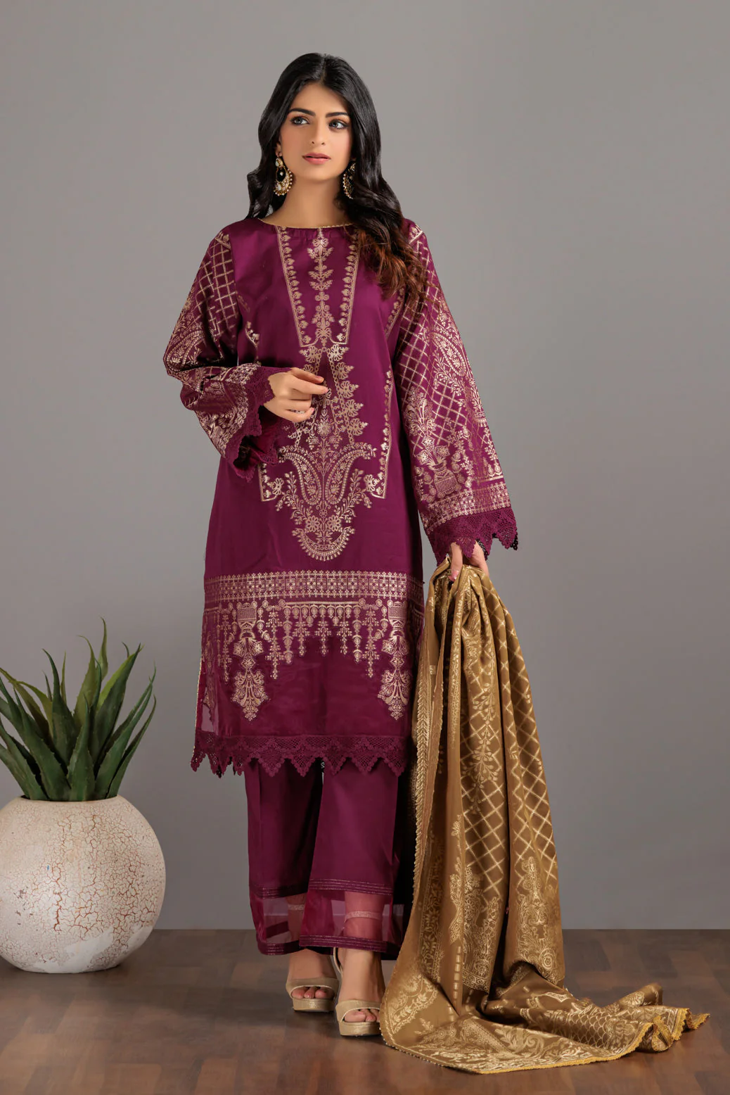 M-PURPLE-JACQUARD-3 PIECE (JHS233P02) - Image 4
