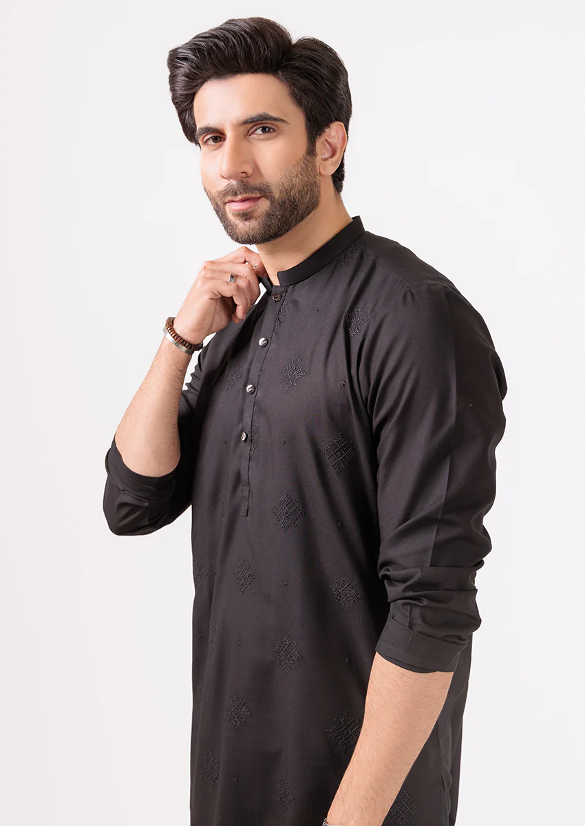 Black-Blended-Kurta Trouser - (M25KPS2002) - Image 4