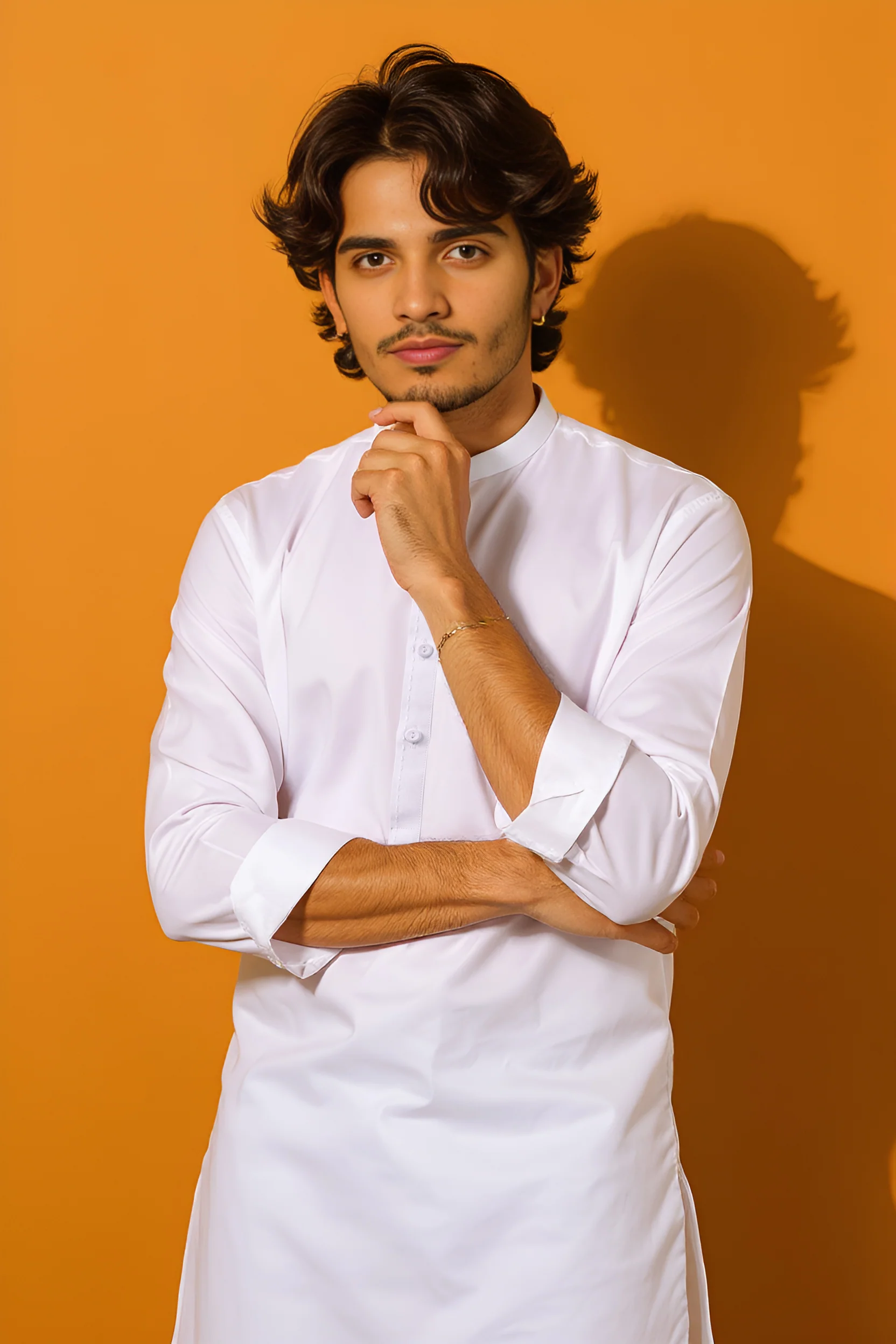 White-Cotton-Kurta Trouser - (M25KPS2003) - Image 3