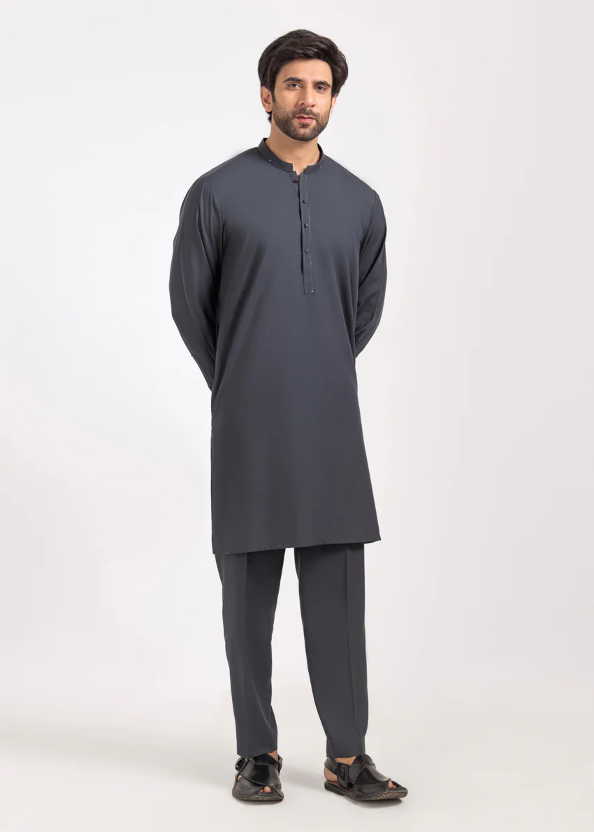 Charcoal-Blended-Kurta Trouser - (M25KPS2007)