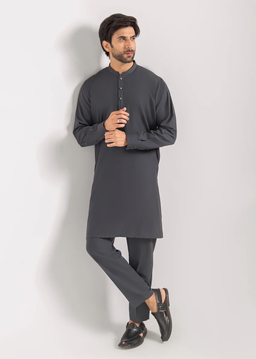 Charcoal-Blended-Kurta Trouser - (M25KPS2007) - Image 4