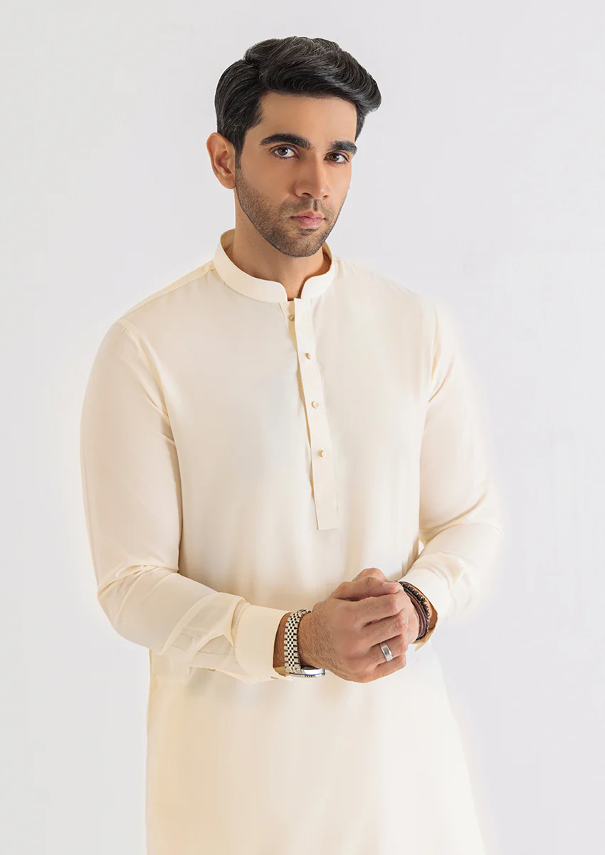 Cream-Blended-Kurta Trouser - (M25KPS2018) - Image 5