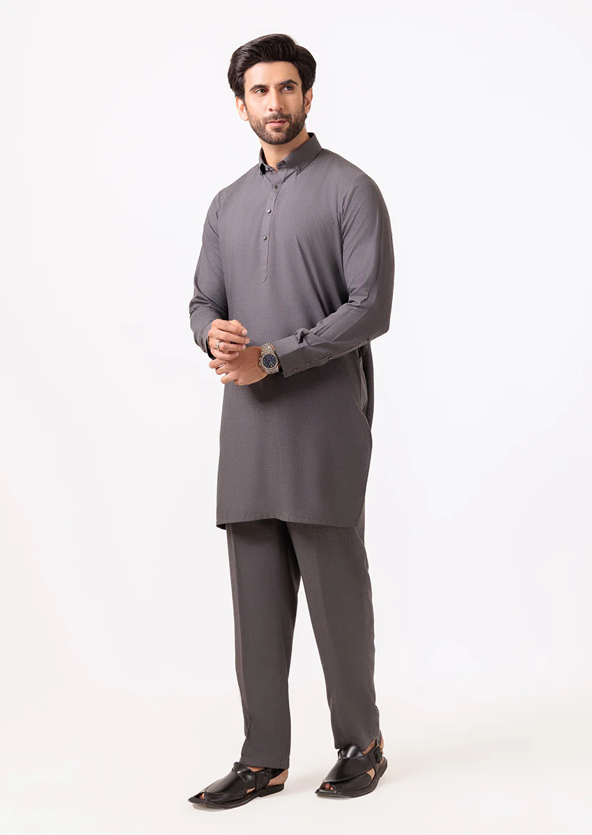 Charcoal-Blended-Kurta Trouser - (M25KPS2037) - Image 3