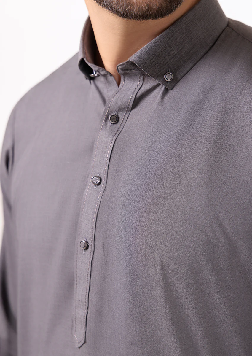 Charcoal-Blended-Kurta Trouser - (M25KPS2037) - Image 6