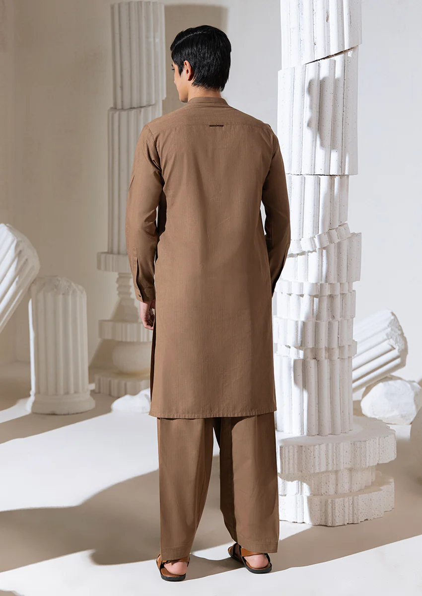 BROWN-COTTON FANCY-KURTA SHALWAR - (M25KSS1005) - Image 2
