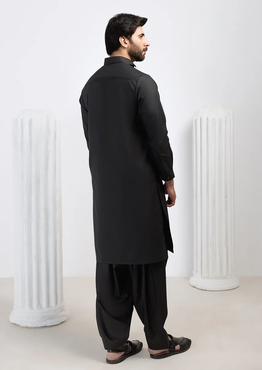 Black-Blended-Kurta Shalwar - (M25KSS1006) - Image 2