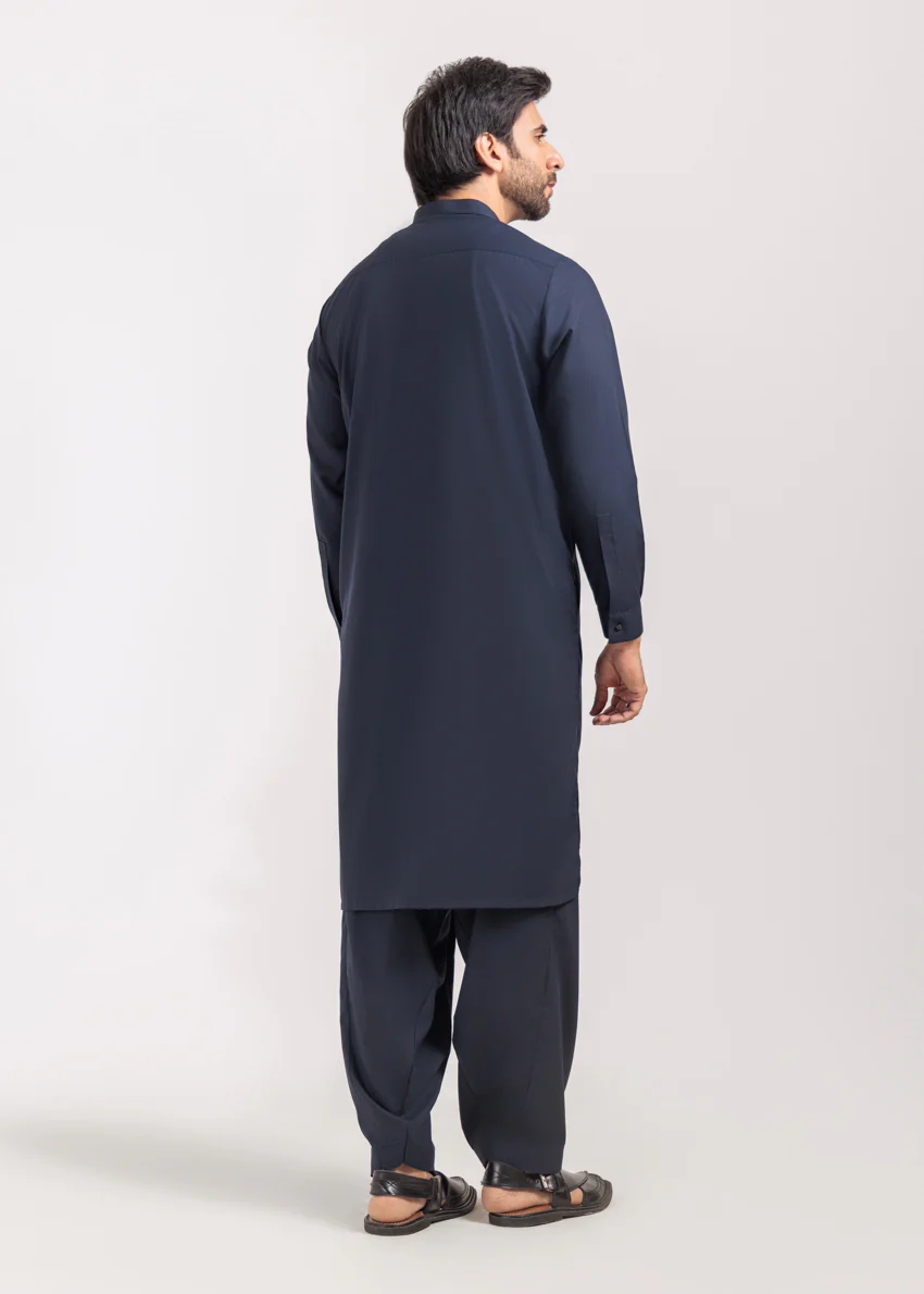 N-Blue-Blended-Kurta Shalwar - (M25KSS1012) - Image 2