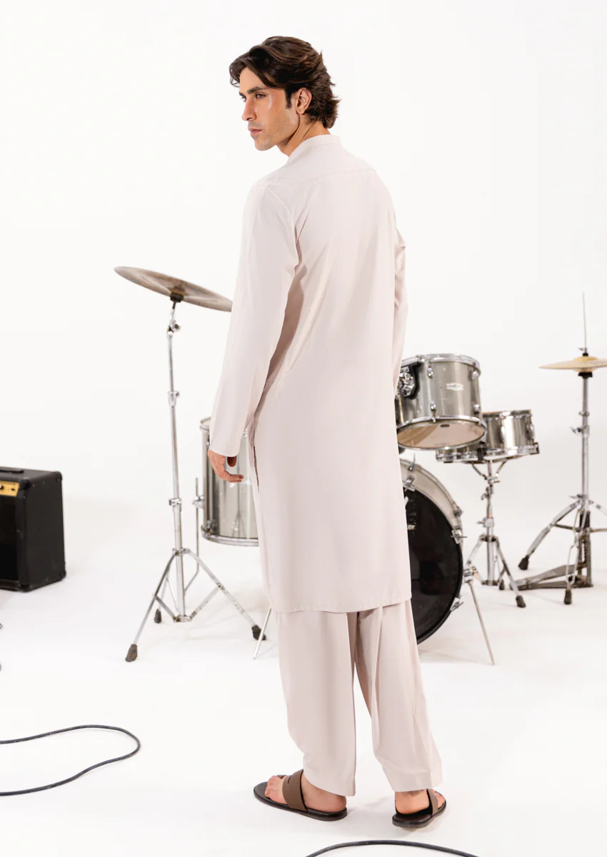 L-Peach-Blended-Kurta Shalwar - (M25KSS1015) - Image 2