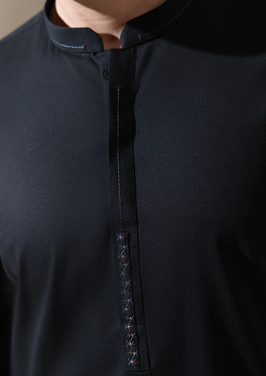 BLACK-BLENDED-KURTA - (M25KUE1038) - Image 5