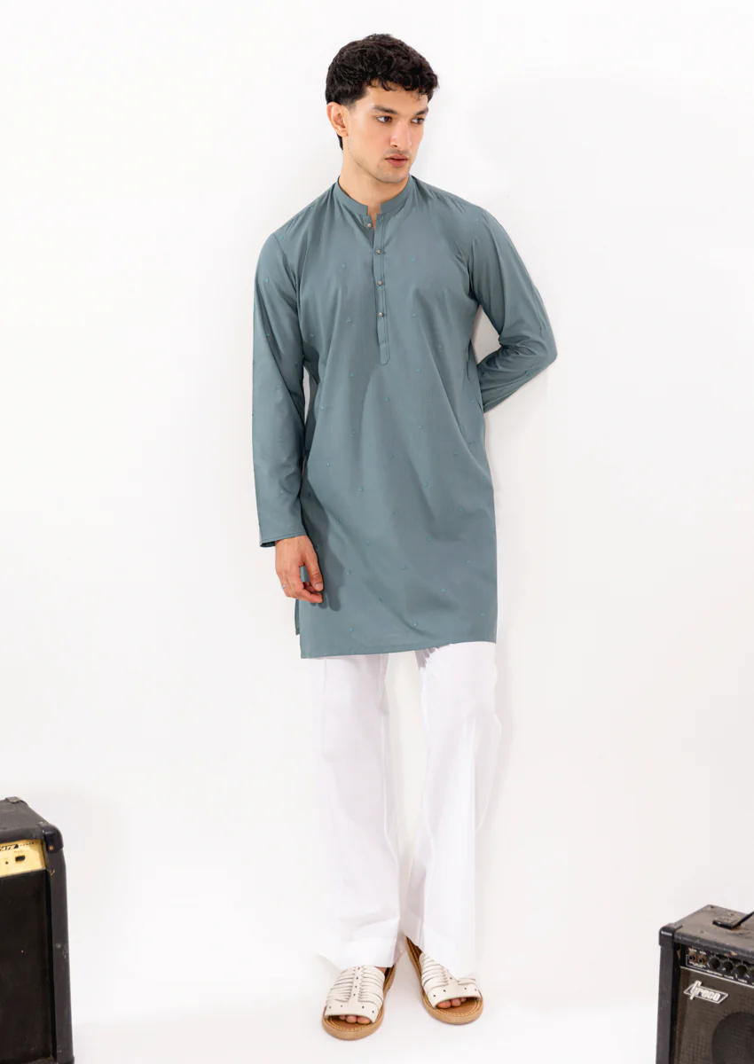 Aqua-Blended-Kurta - (M25KUE1041) - Image 4