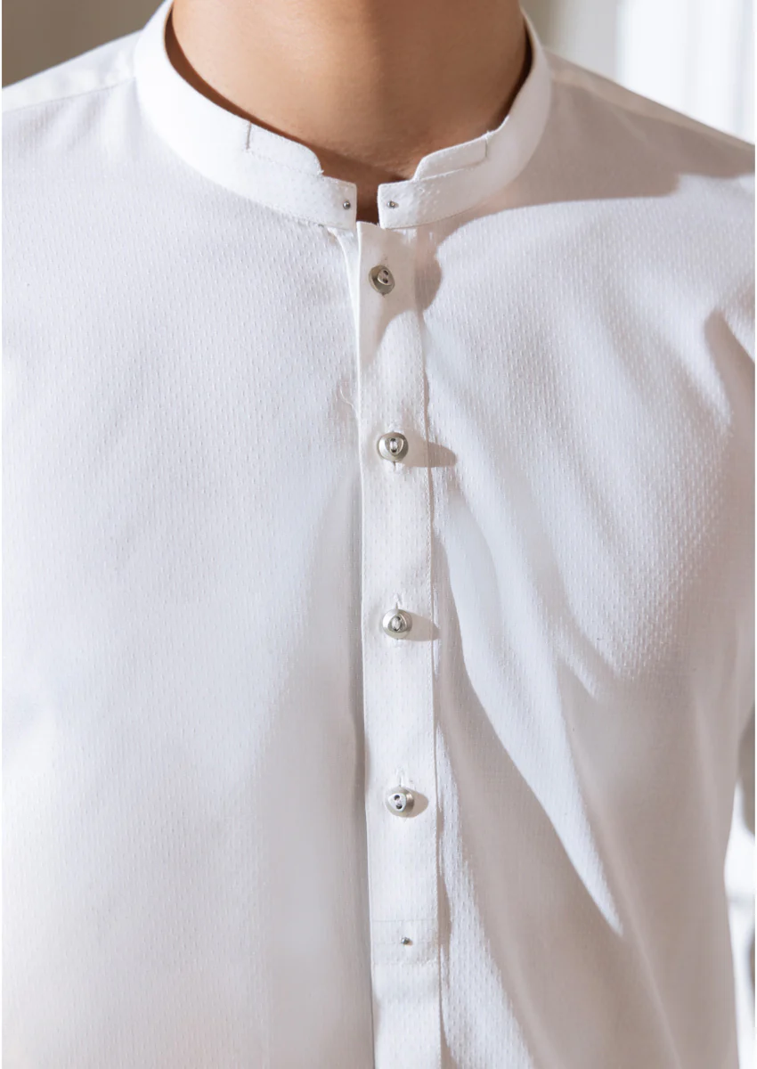White-Blended-Kurta - (M25KUS1002) - Image 4