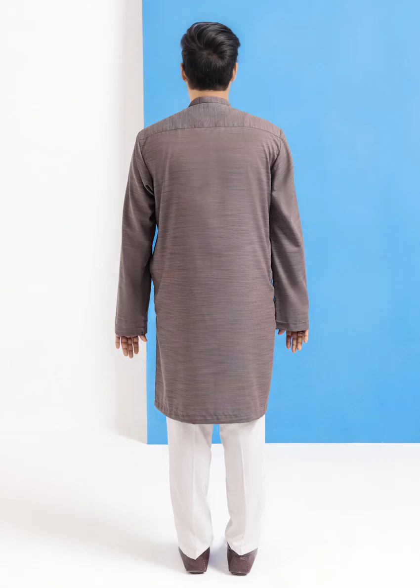 Grey-Blended-Kurta - (M25KUS1007) - Image 2