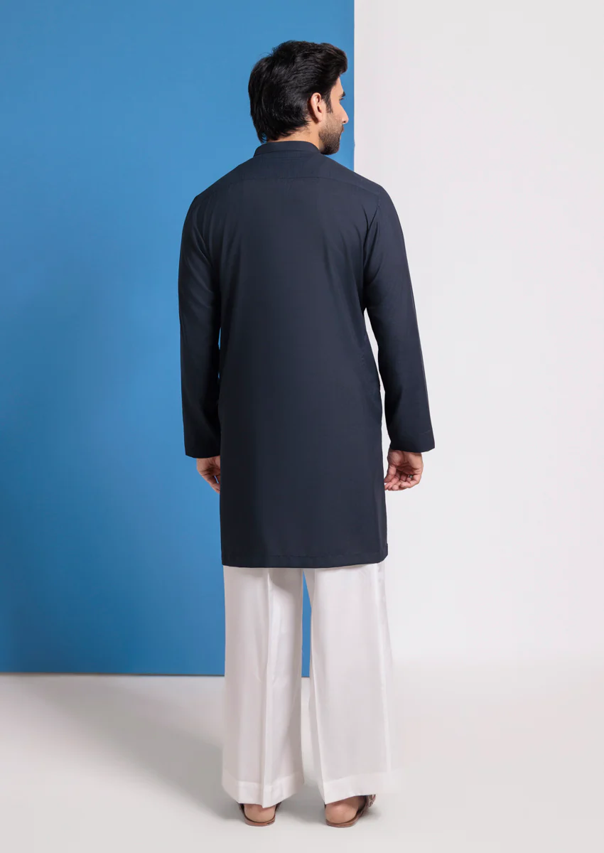 D-Navy-Blended-Kurta - (M25KUS1009) - Image 2