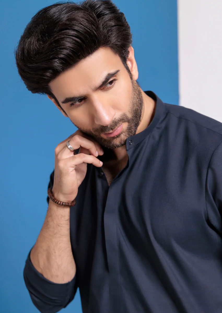D-Navy-Blended-Kurta - (M25KUS1009) - Image 6
