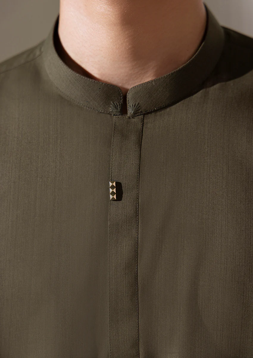 O-Green-Blended-Shalwar Suit - (M25SSE2036) - Image 4