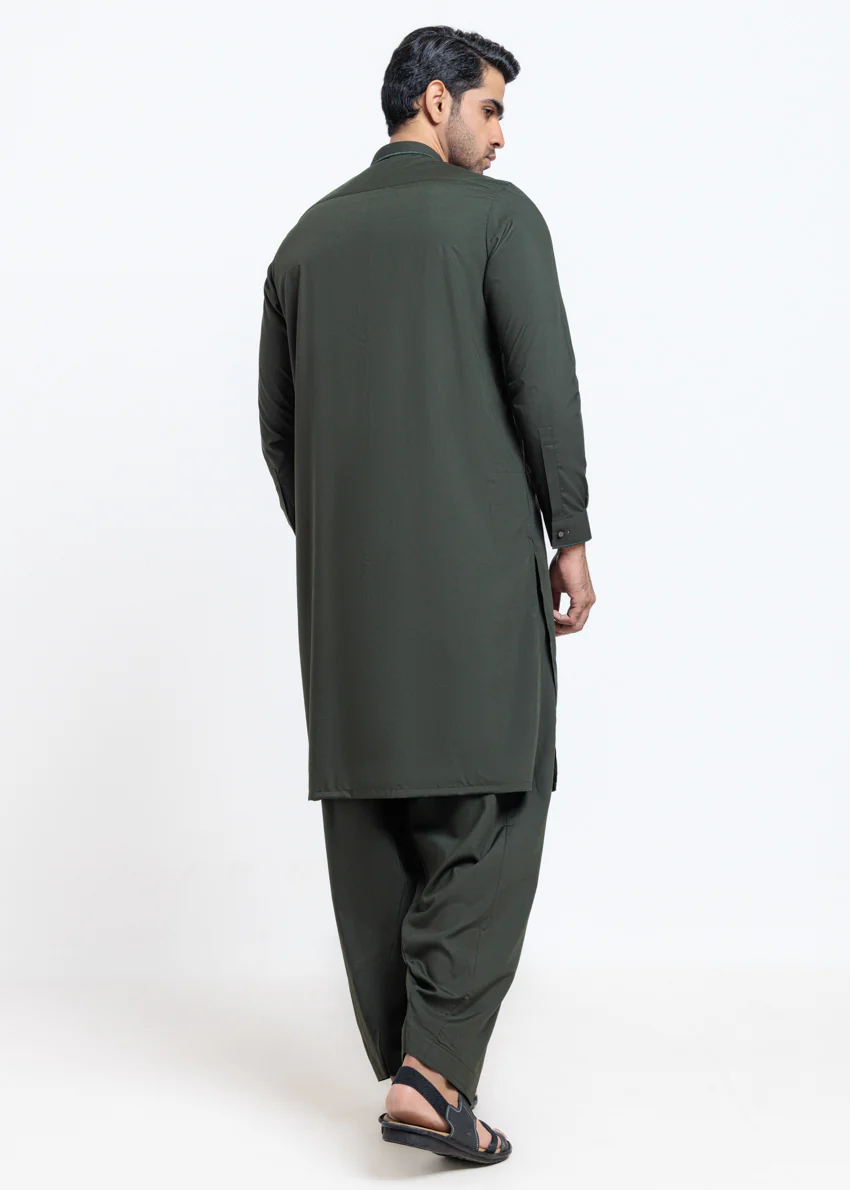 O-Green-Blended-Shalwar Suit - (M25SSE2041) - Image 2