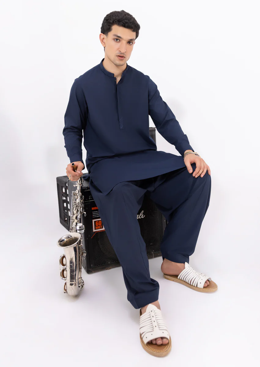 D-Navy-Blended-Shalwar Suit - (M25SSE2042) - Image 5