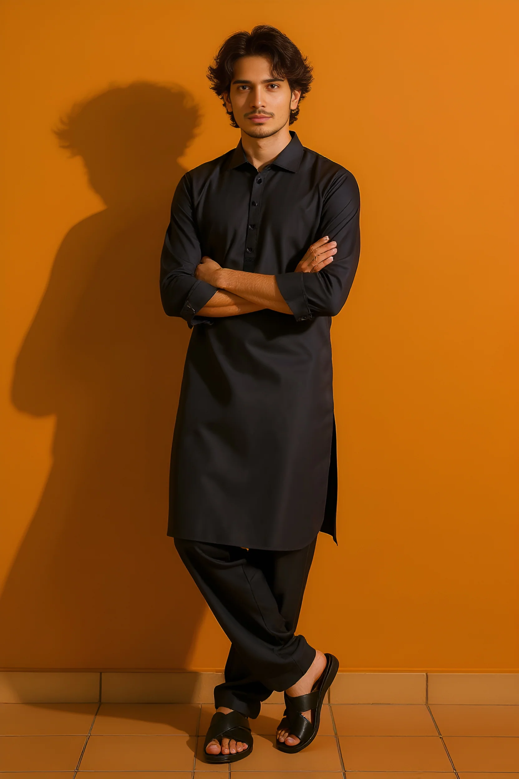 Charcoal-Blended-Shalwar Suit - (M25SSE2043) - Image 3