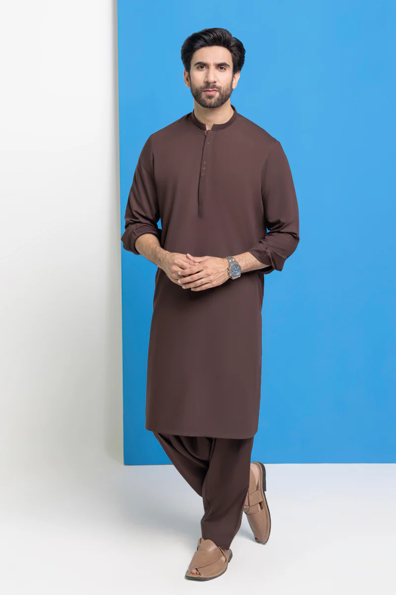 D-Brown-Blended-Shalwar Suit - (M25SSE2044) - Image 10