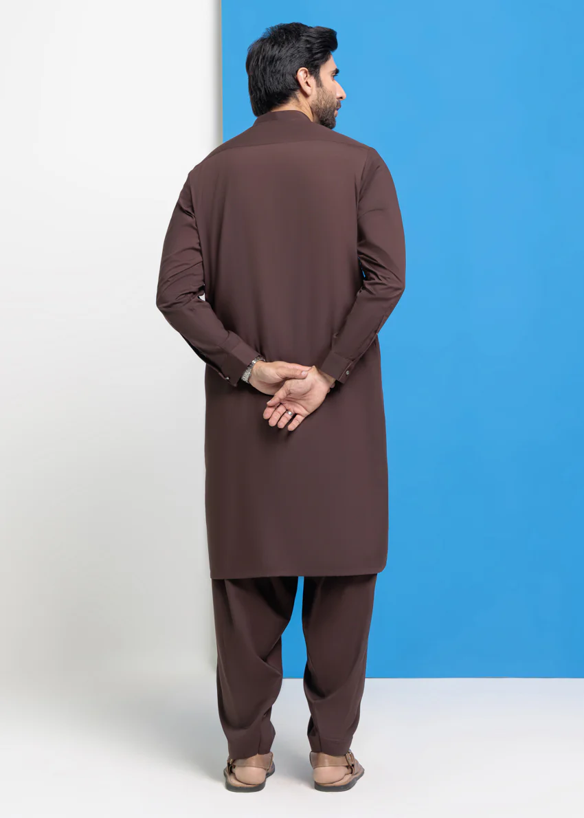 D-Brown-Blended-Shalwar Suit - (M25SSE2044) - Image 2