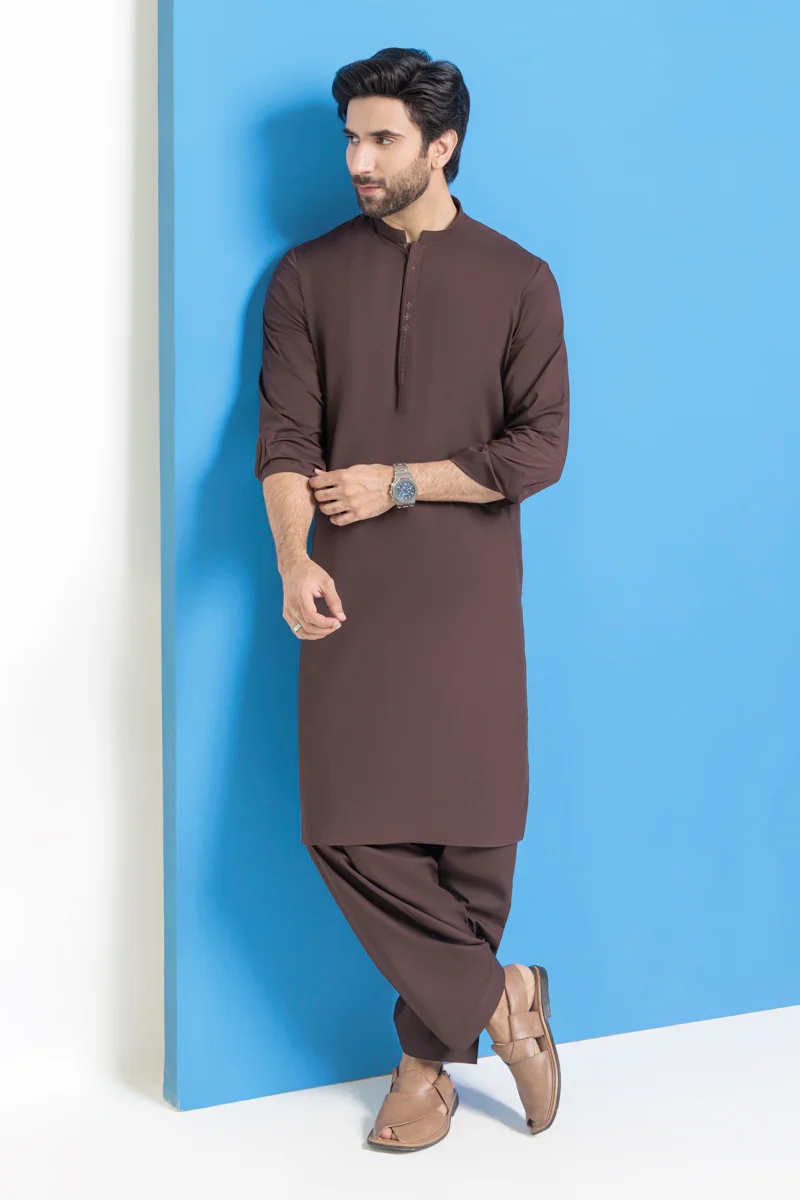 D-Brown-Blended-Shalwar Suit - (M25SSE2044) - Image 7