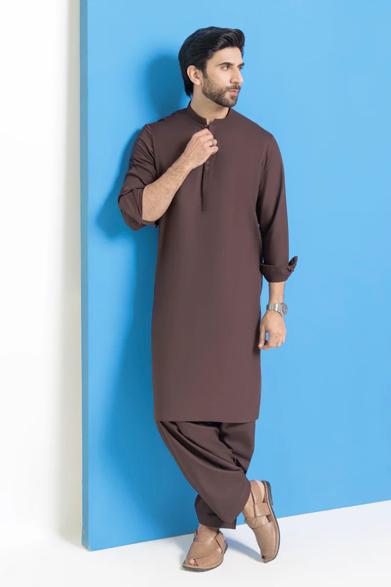 D-Brown-Blended-Shalwar Suit - (M25SSE2044) - Image 8