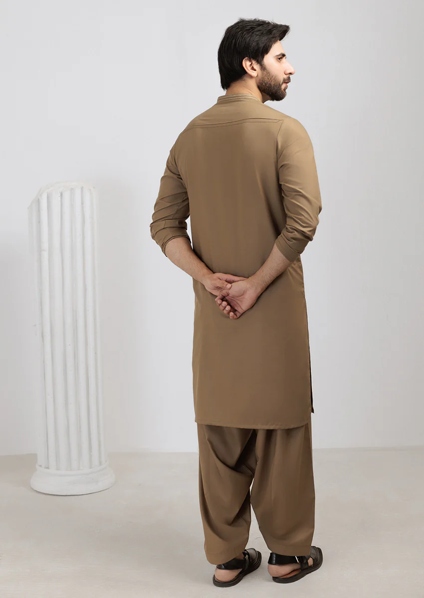 Olive-Blended-Shalwar Suit - (M25SSE2056) - Image 2