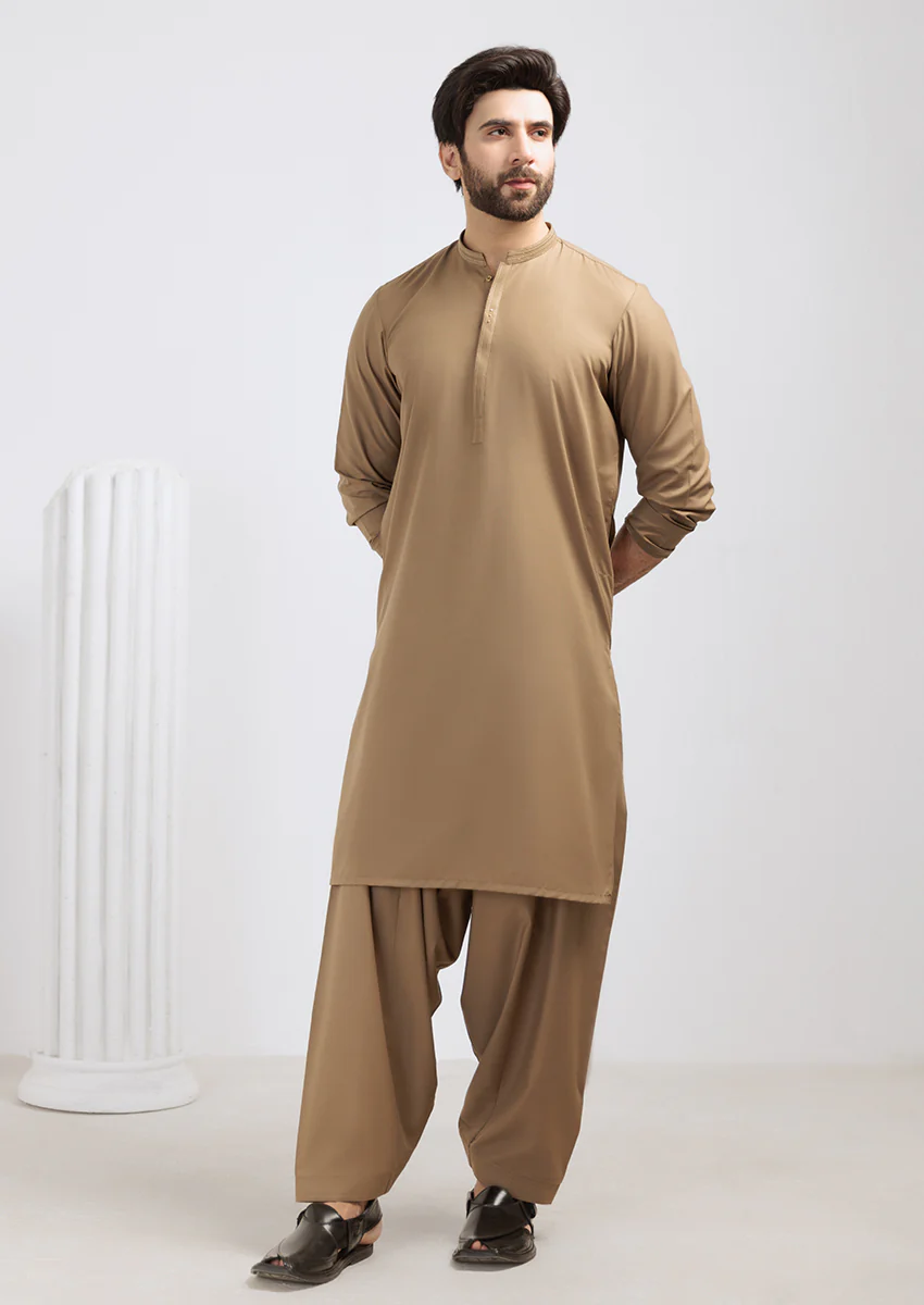 Olive-Blended-Shalwar Suit - (M25SSE2056) - Image 4