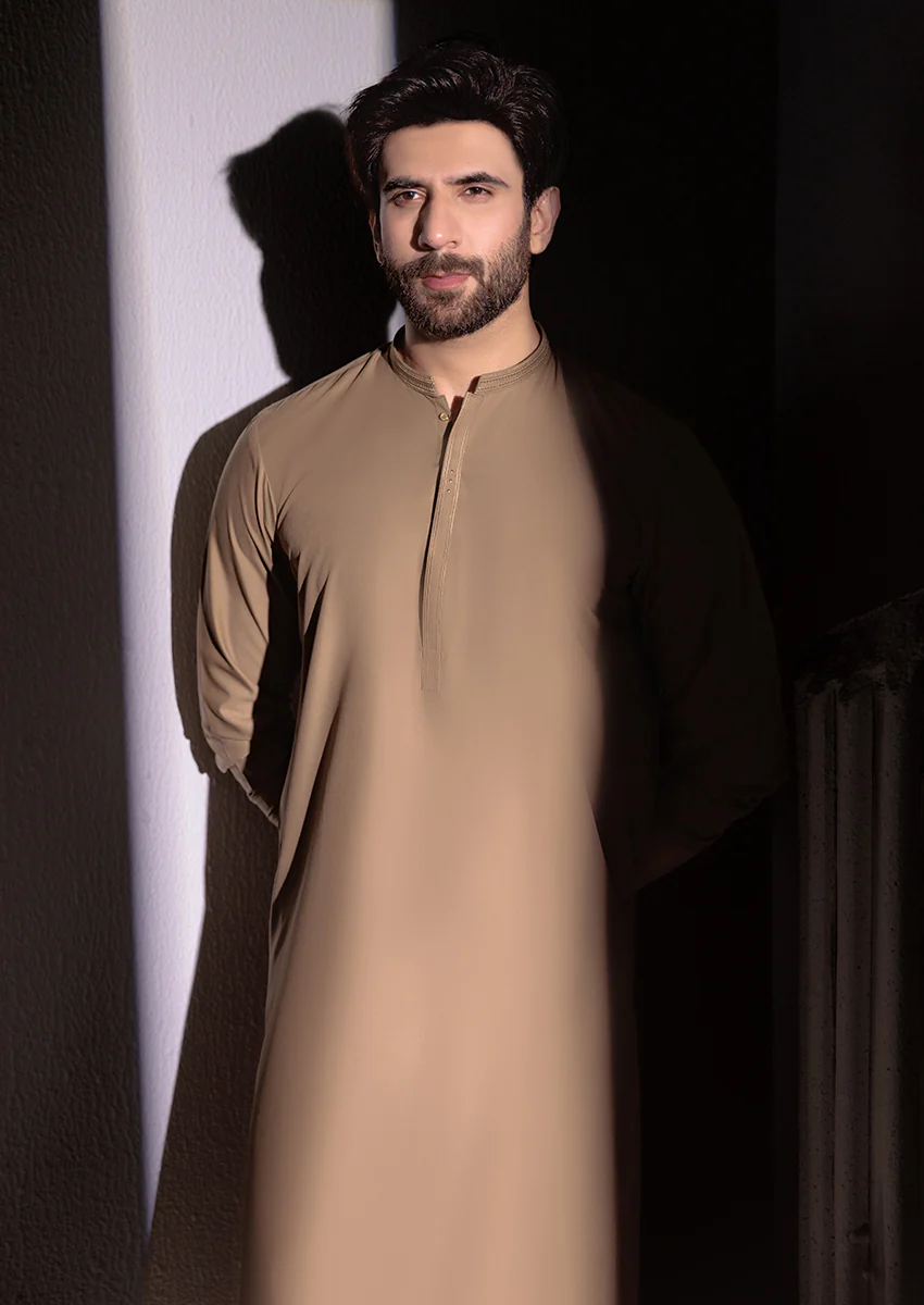Olive-Blended-Shalwar Suit - (M25SSE2056) - Image 6