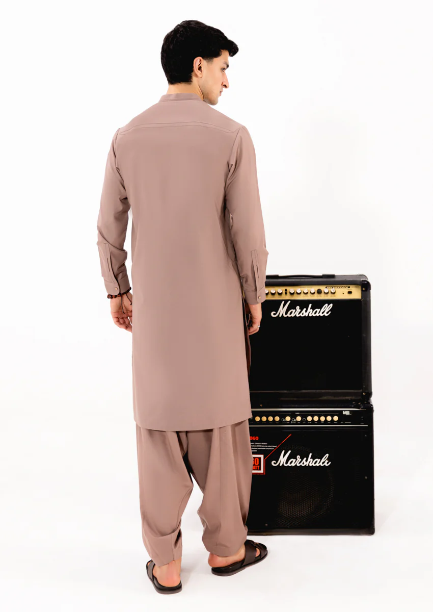 L-Brown-Blended-Shalwar Suit - (M25SSE2057) - Image 2